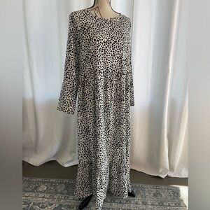 SHEIN Dalmatian Print Long Sleeve Dress